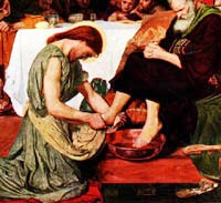 Jesus washes feet