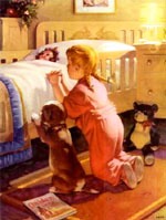 Child in Prayer at Bedside