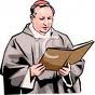 robed priest with Bible