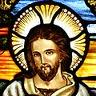 Jesus' Face in Stained Glass