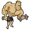 Muscle Man Cartoon Character